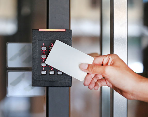 Image of keycard touchpad used in an access control system.