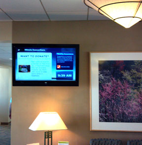 Image of digital signage in a business.
